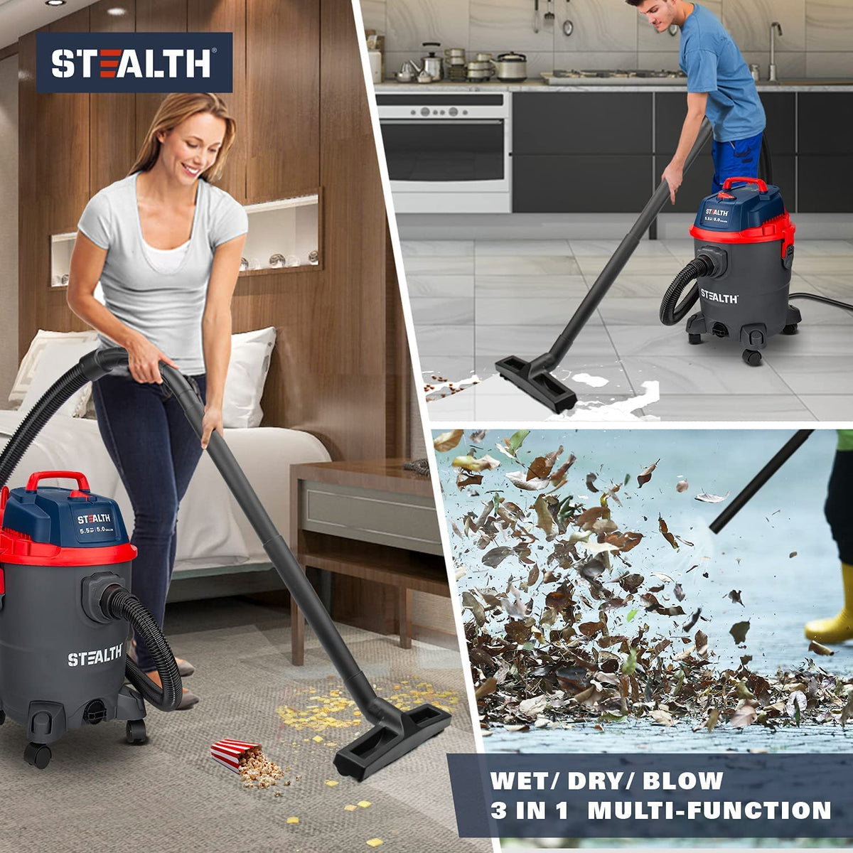 5 Gallon 5.5 Peak HP Wet/Dry Shop Vacuum with Blower Q266