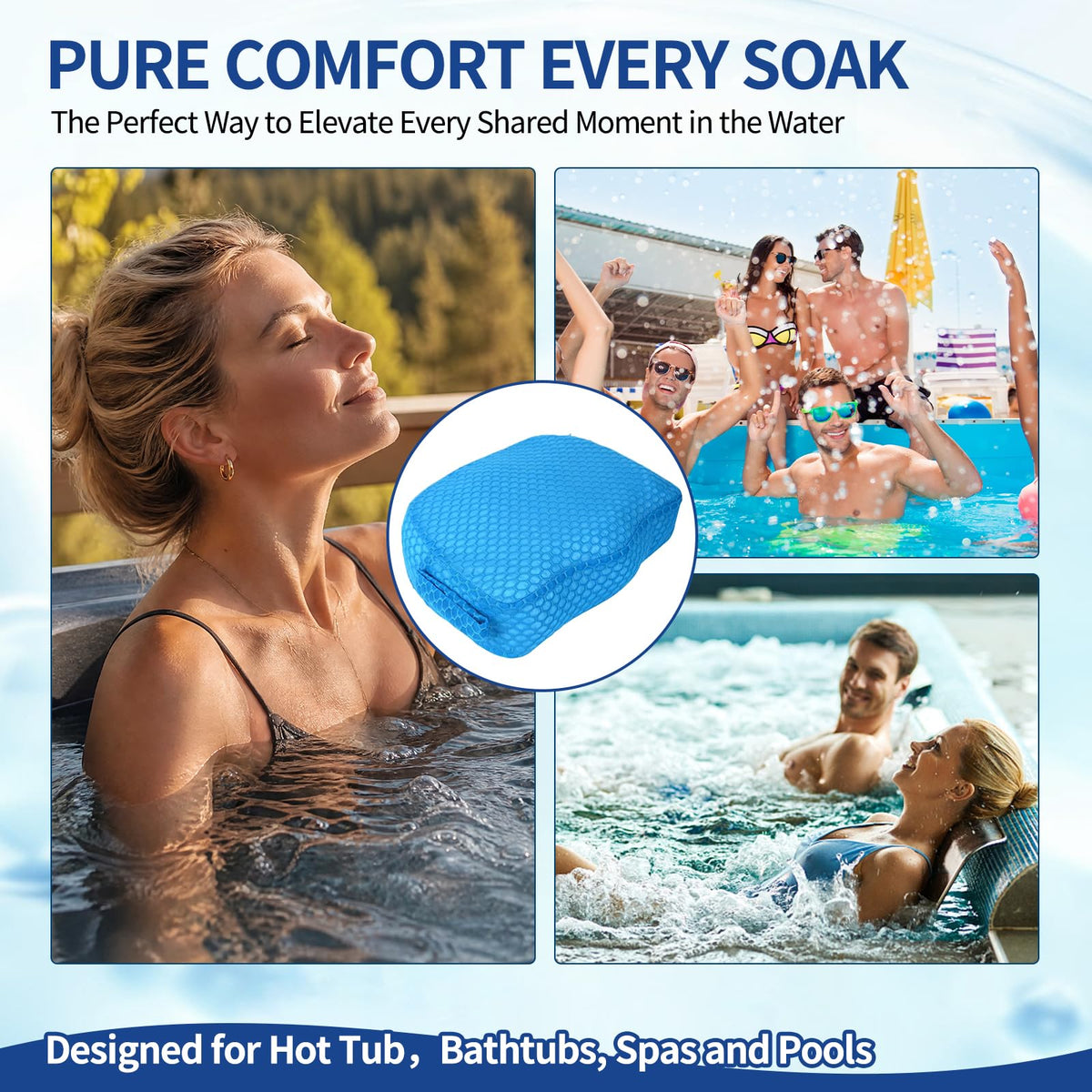 Weighted 3D Air Mesh Inflatable Hot Tub Booster Seat M743