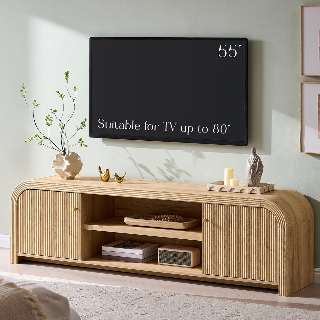 70" Fluted TV Stand with Storage B11611