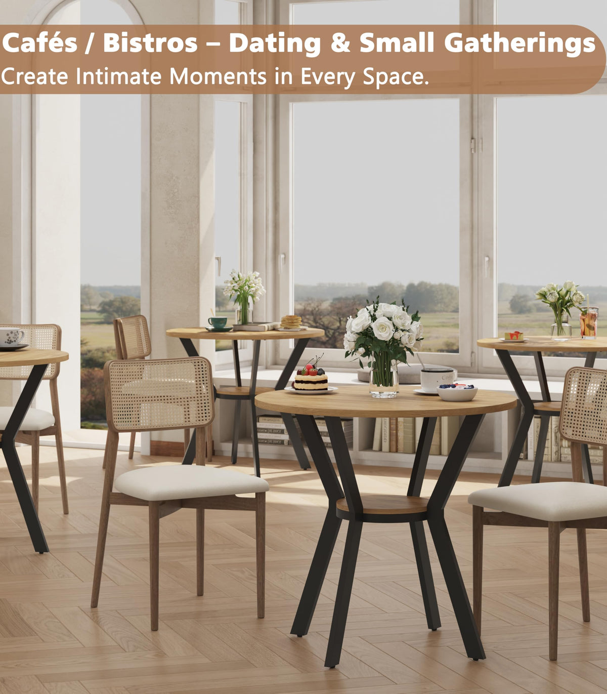 31.5" Round Kitchen Table with Storage V950