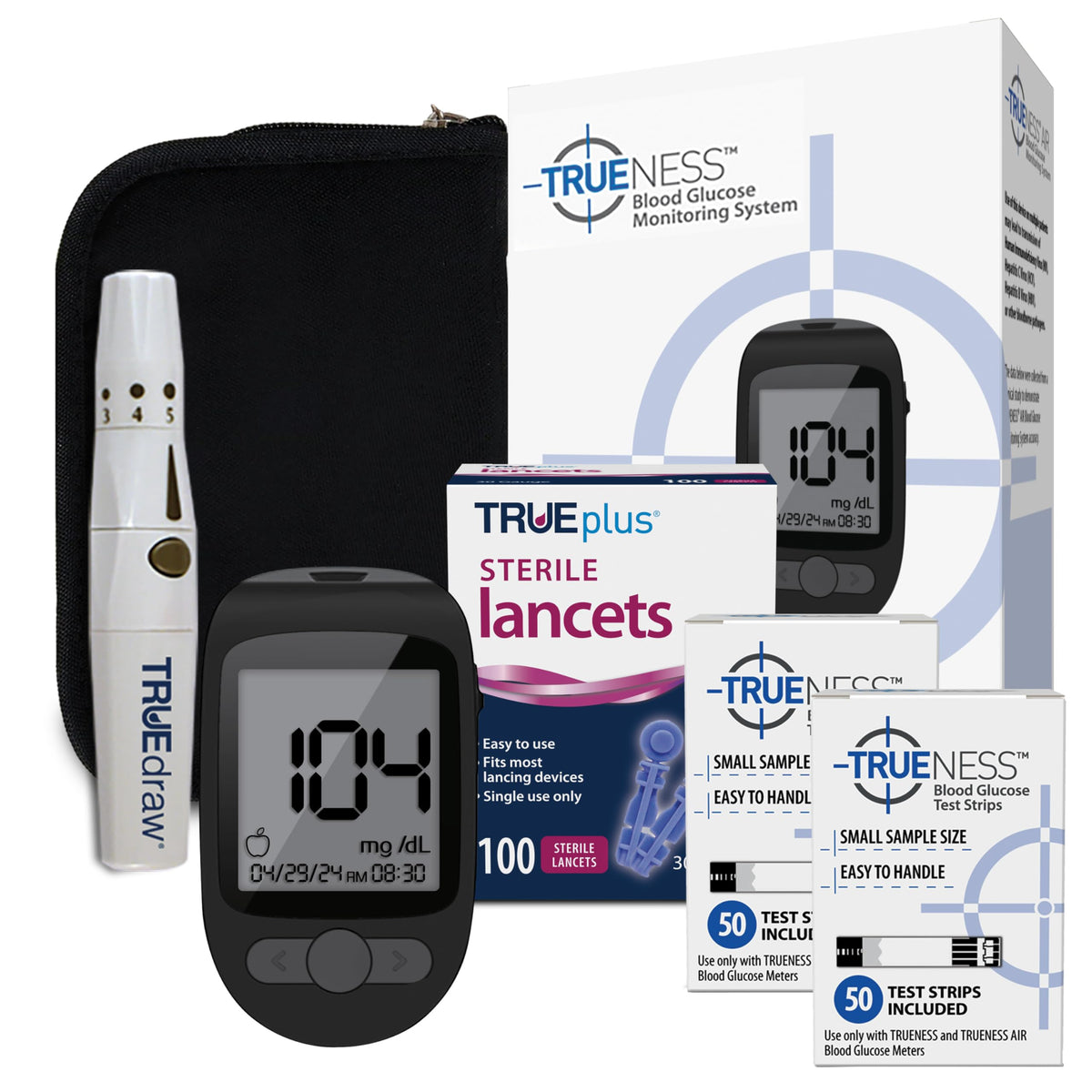 Blood Glucose Meter Kit with Testing Supplies T4997