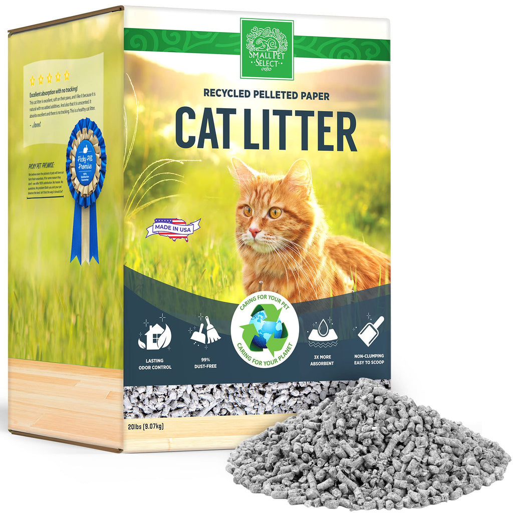 Recycled Paper Cat Litter, Non-Clumping, 20 lb B5556
