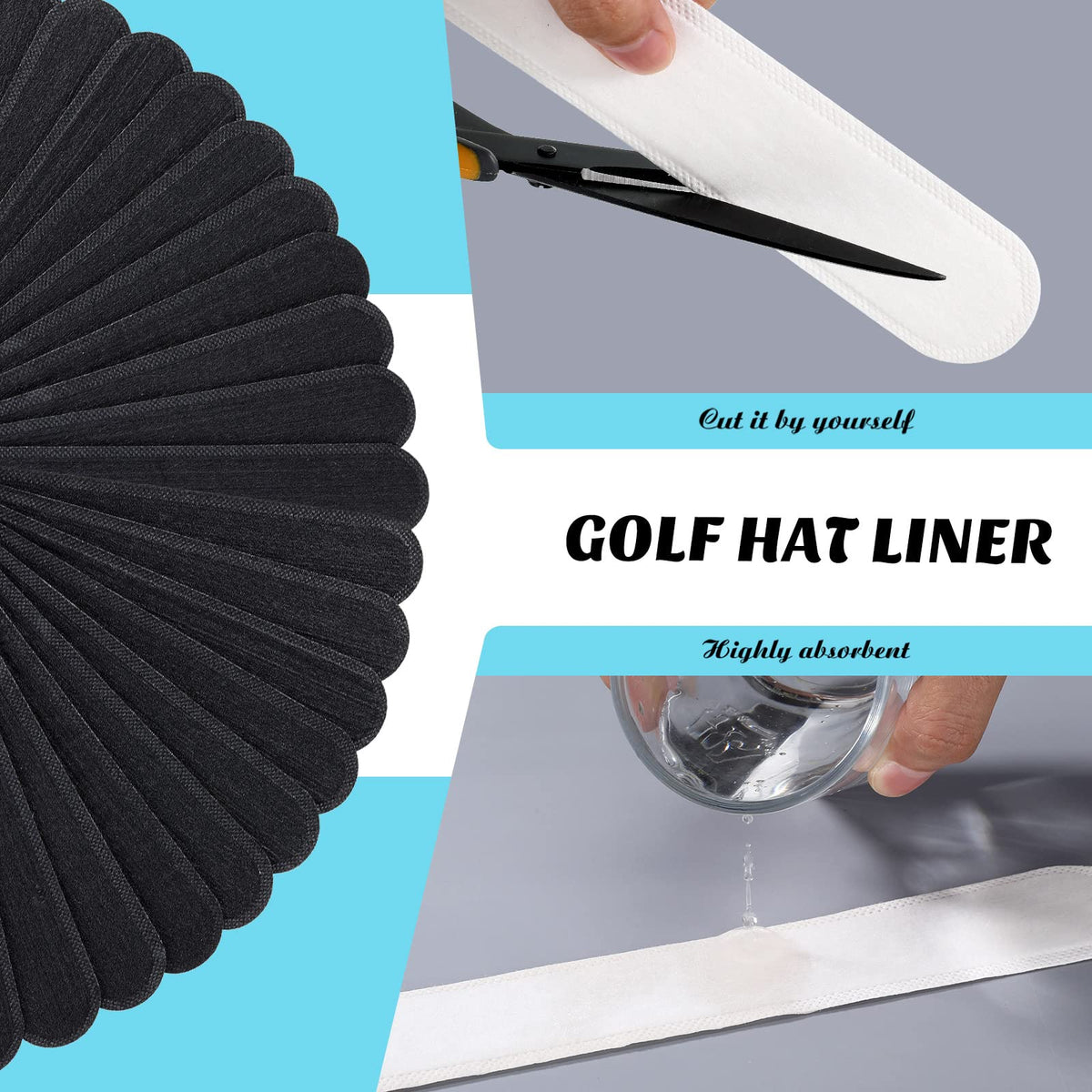 30 Pcs Disposable Hat Sweat Liner V620