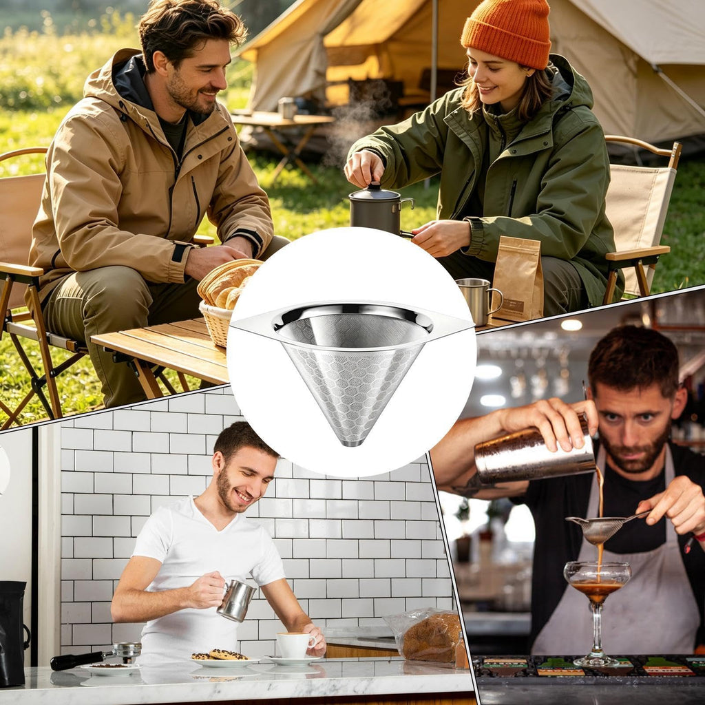 Stainless Steel Fine Mesh Drip Coffee Filter Q1566