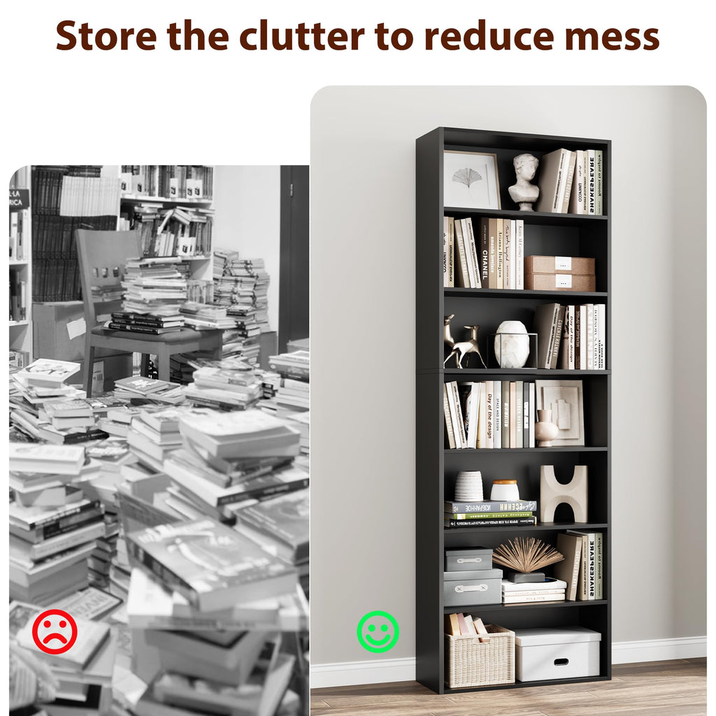 Black 7-Tier Bookshelf E2223