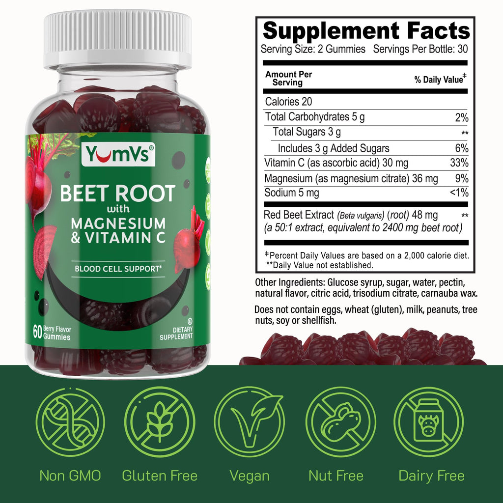 Beet Root Gummies with Magnesium & Vitamin C 60 Count R6243