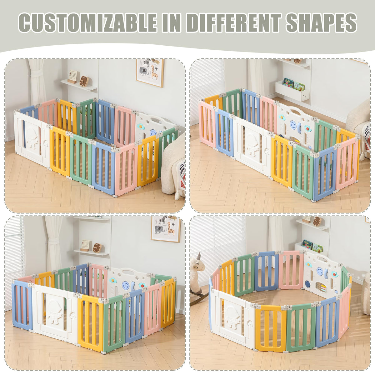 Foldable 14 Panels Baby Playpen H721