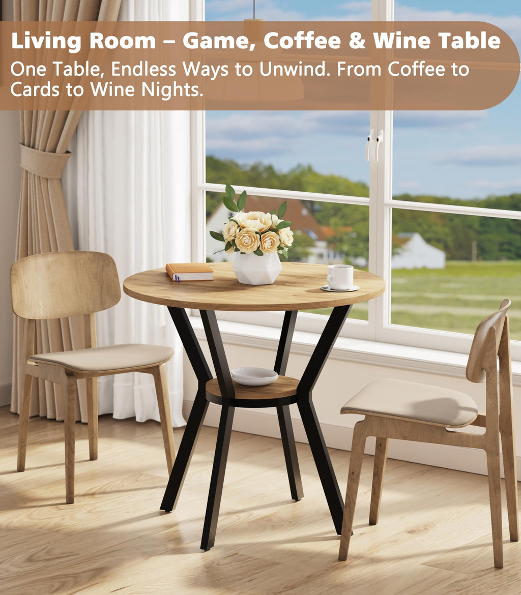31.5" Round Kitchen Table with Storage V950