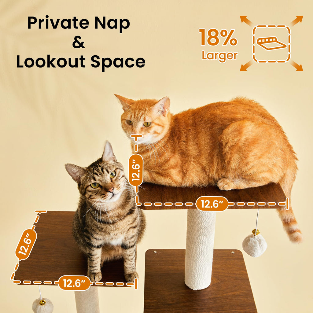 70 inch Tall Multi-Level Cat Tree with Scratching Posts, Perches, Hammock & Pad X555619