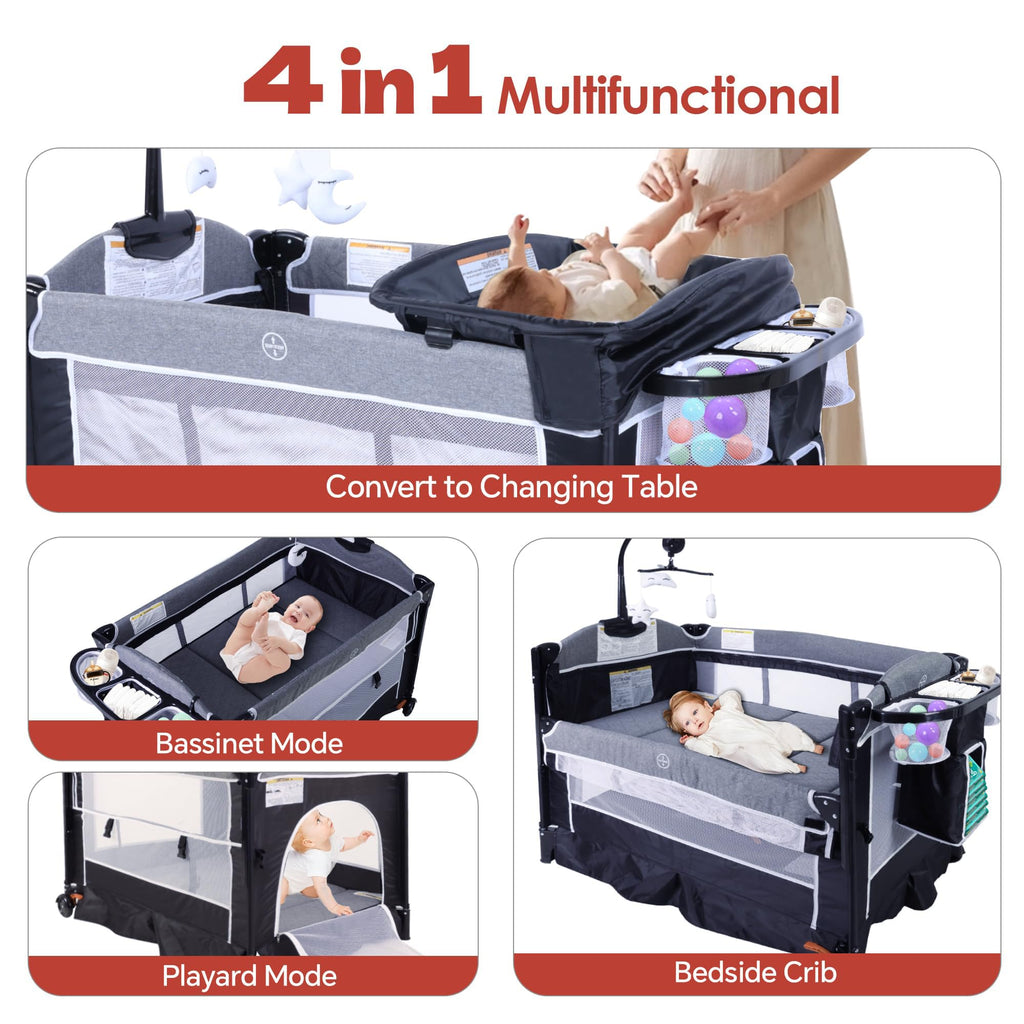 4 in 1 Portable Playard Baby Bassinet U4973