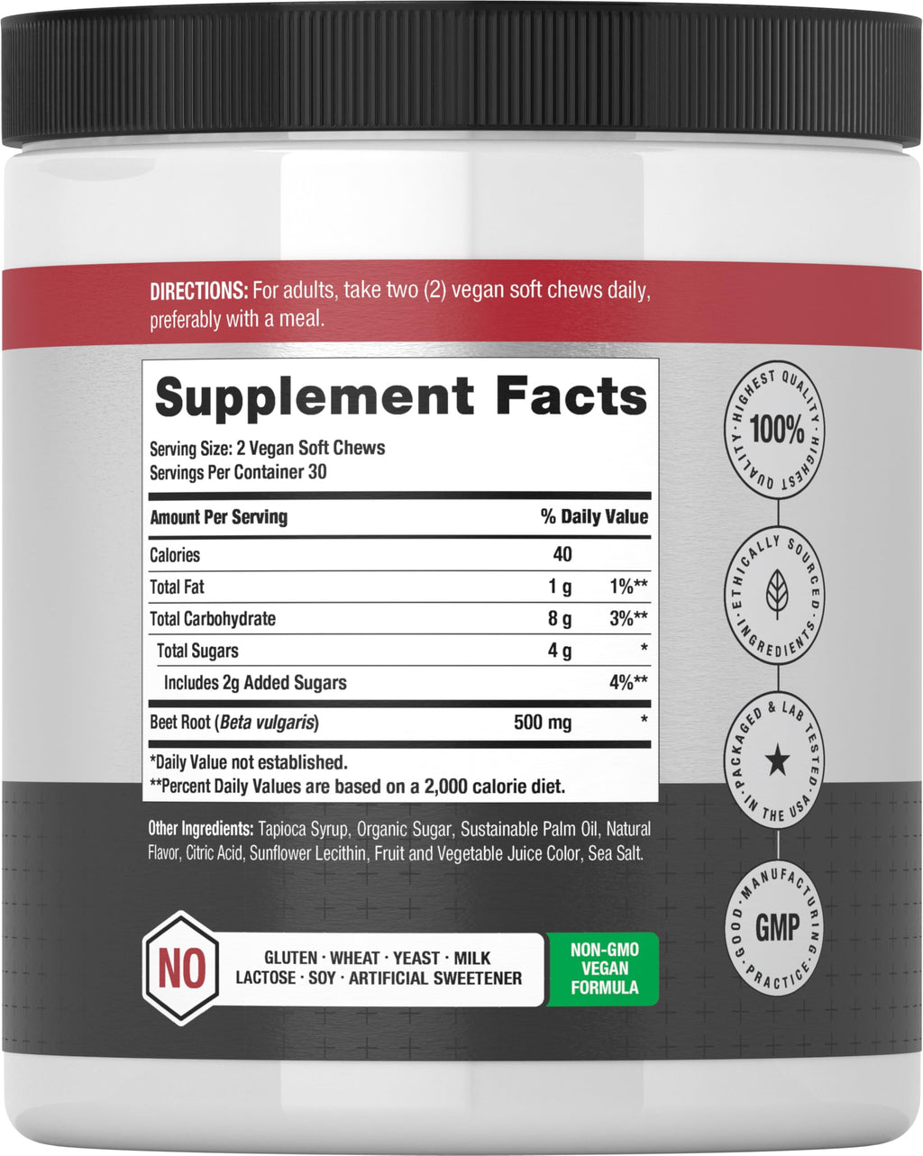 Beet Root Soft Chews 60 Count Mixed Berry Flavor D8128