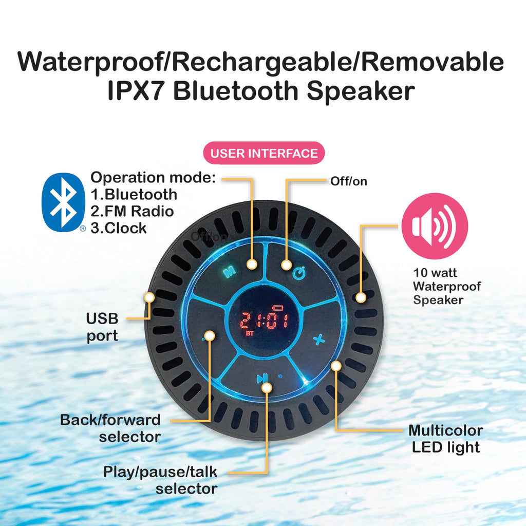 Inflatable Floating Cooler with Lid, Bluetooth Speaker, 6 Cup Holders, 24 Can Capacity Q3122