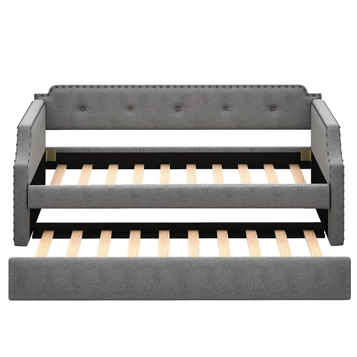 Twin Tufted Upholstered Daybed with Trundle H15832