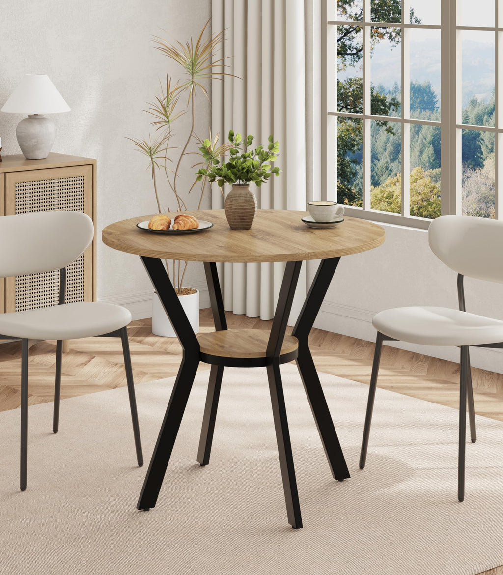 31.5" Round Kitchen Table with Storage V950