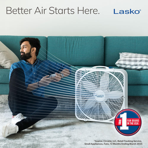 20 Inch 3 Speeds White Box Fan with Carry Handle M66998