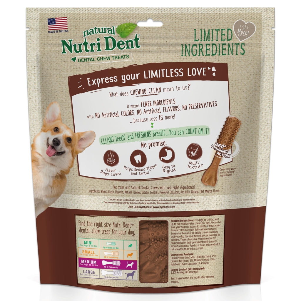 Filet Mignon Flavor Dog Dental Treats 40 Count F5980