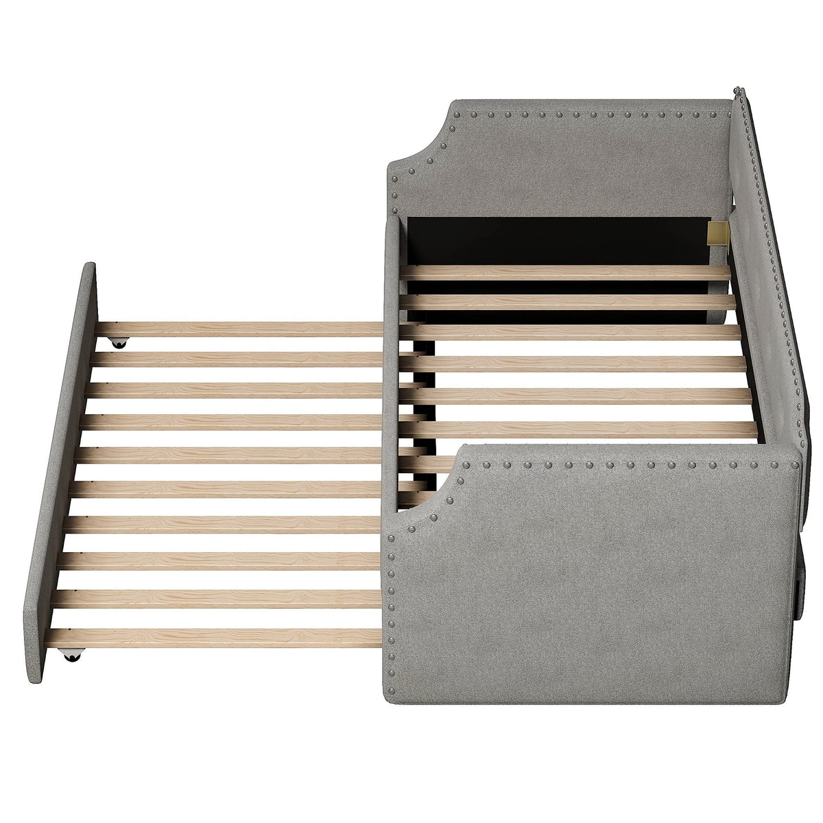 Twin Tufted Upholstered Daybed with Trundle H15832