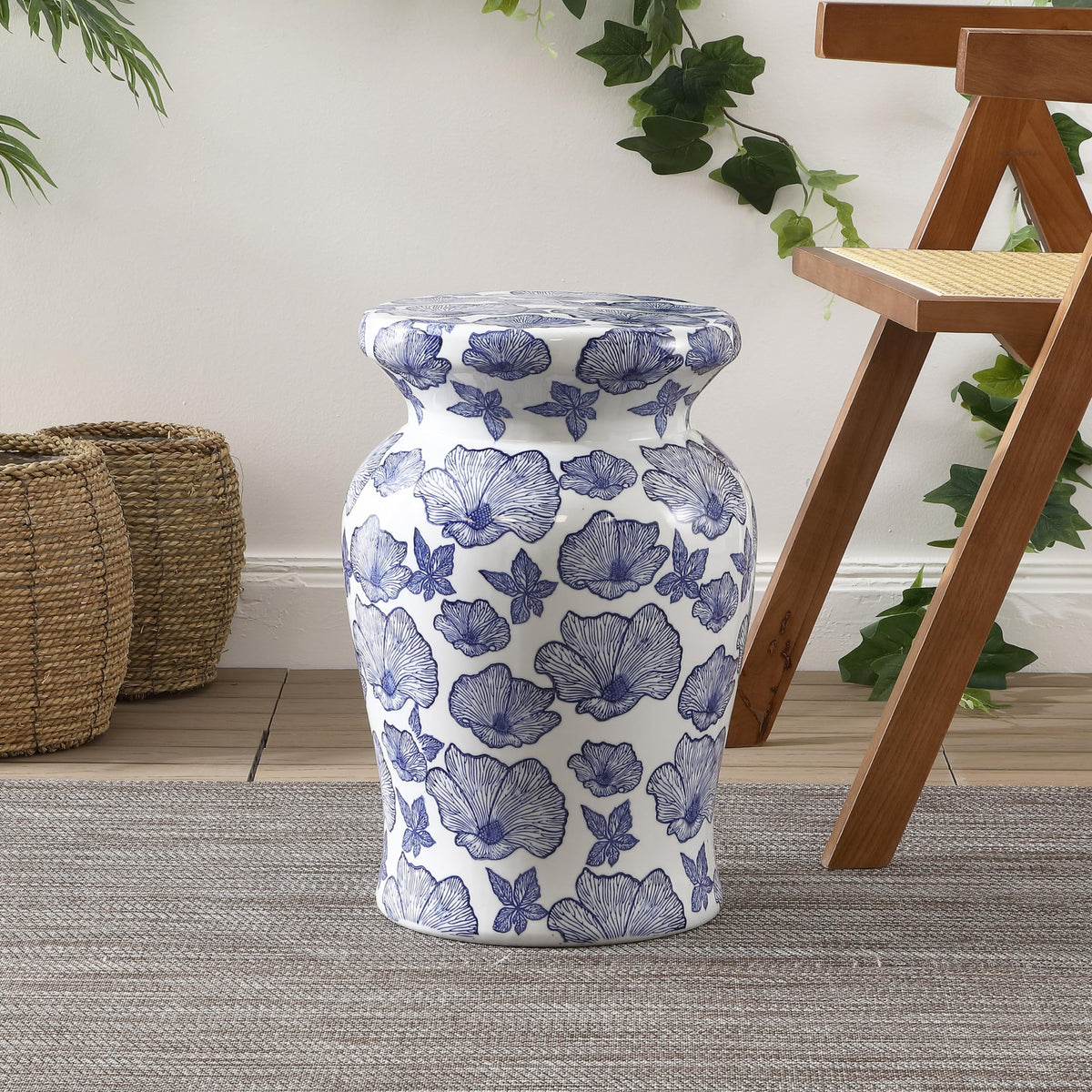 Ceramic Drum Garden Stool Side Table I448212